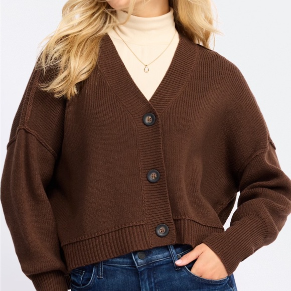 RD Style Sweaters - RD Style Chocolate Brown V-Neck Button Cardigan Sweater